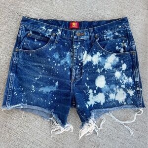 Wrangler Acid-Wash Denim Cutoff Shorts - Blue